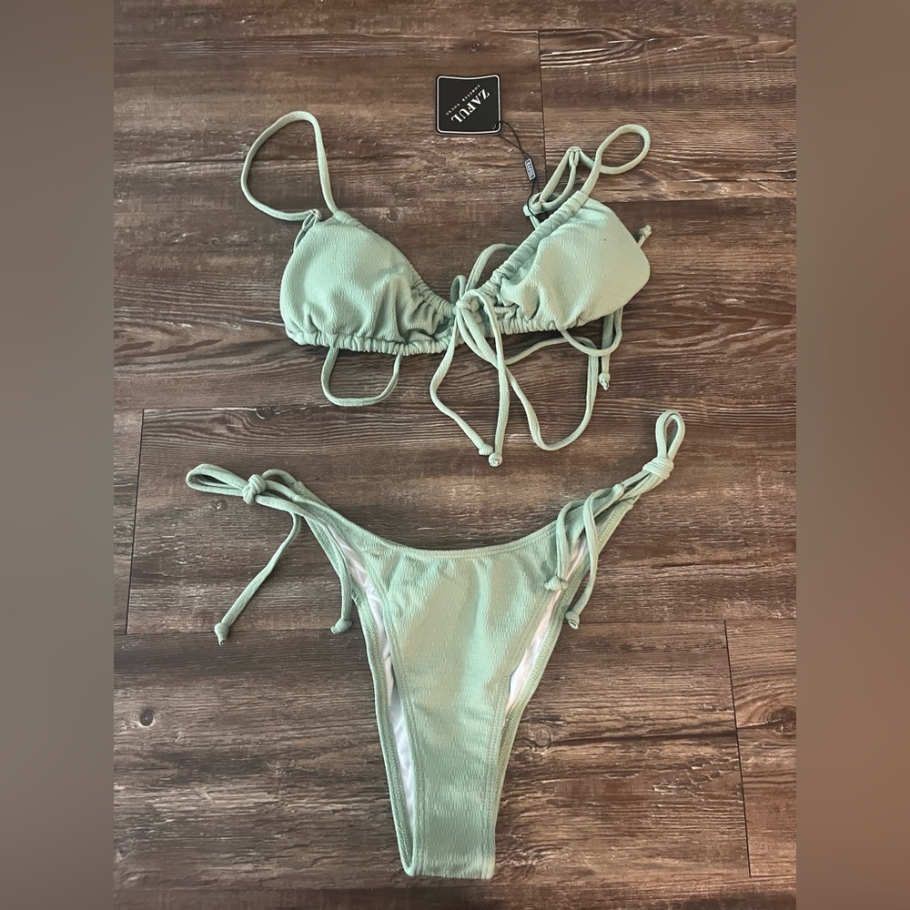 ZAFUL High Cit Thong Bikini String Light Green - size M